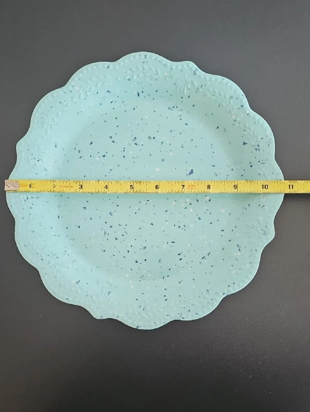 4 Pioneer Woman Melamine Dinner Plates Aqua